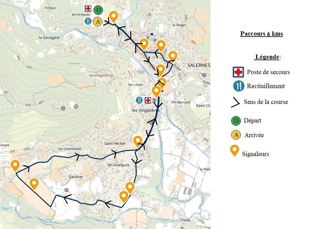 Parcours course 6 km